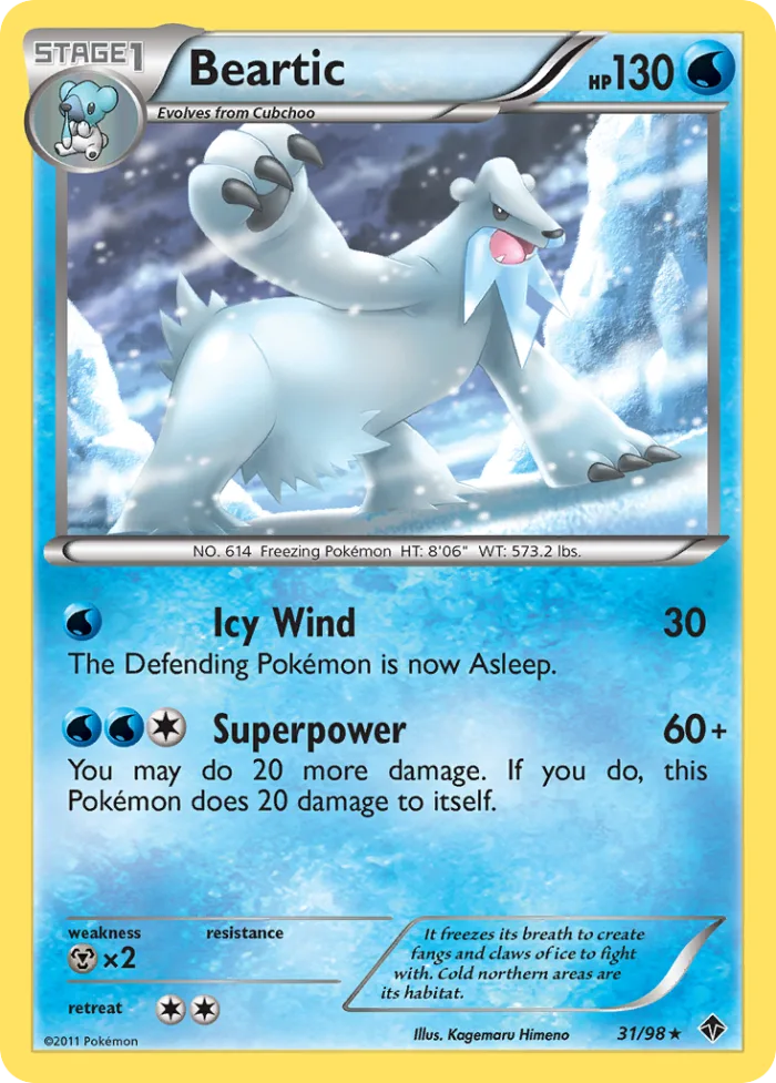 Beartic #31 Emerging Powers Pokemon card