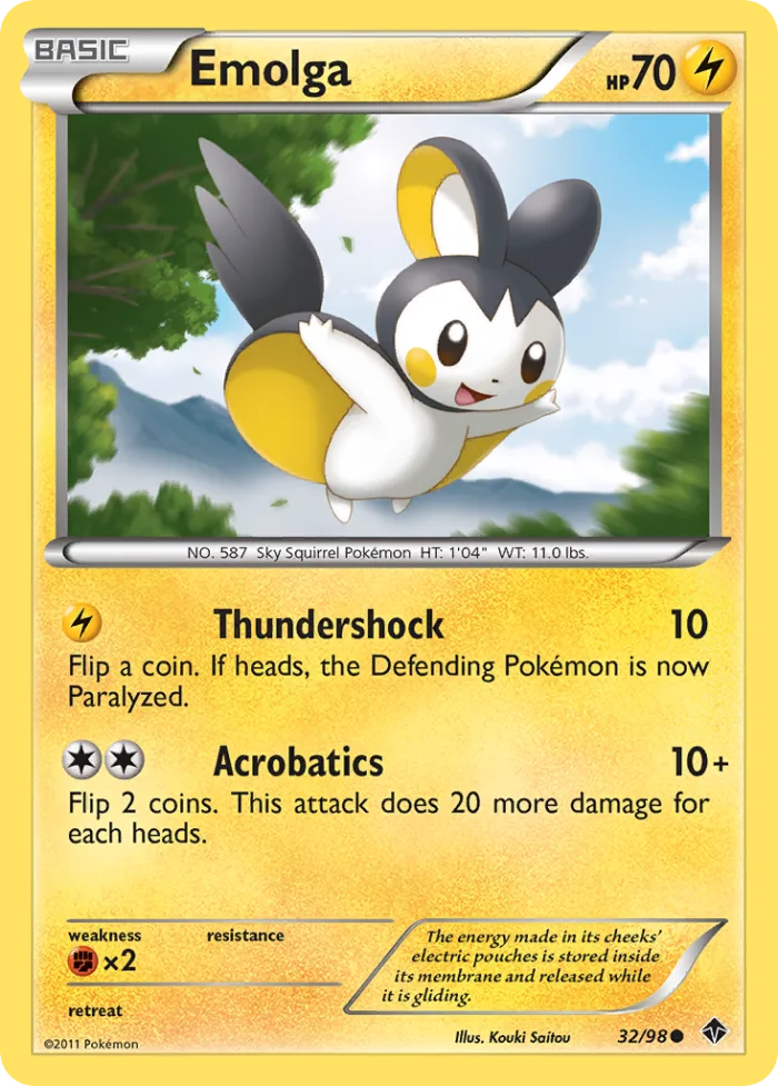 Emolga #32 Emerging Powers Pokemon card