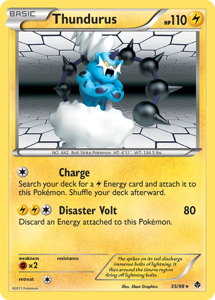 Thundurus #35 Emerging Powers Pokemon card