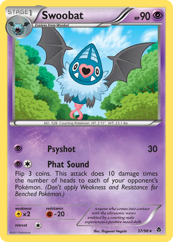Swoobat #37 Emerging Powers Pokemon card