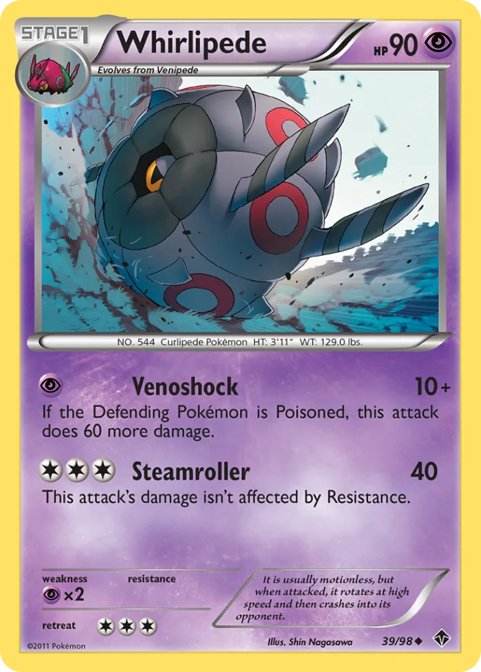 Whirlipede #39 Emerging Powers Pokemon card