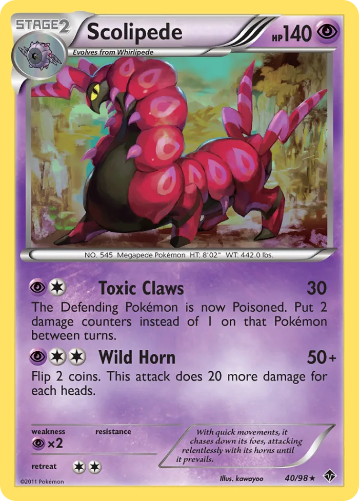 Scolipede #40 Emerging Powers Pokemon card