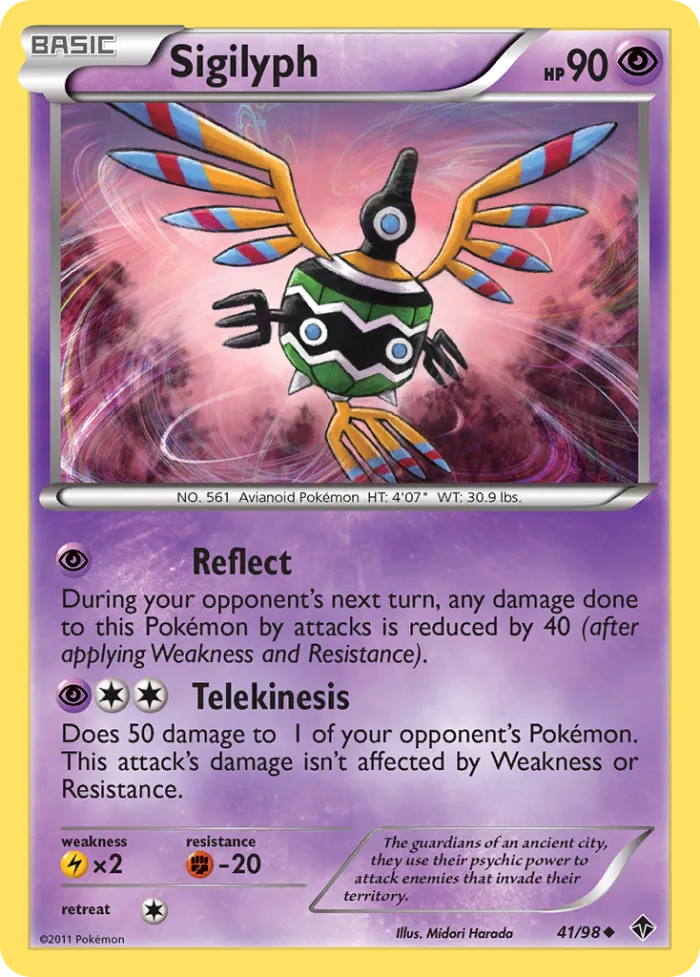 Sigilyph #41 Emerging Powers Pokemon card