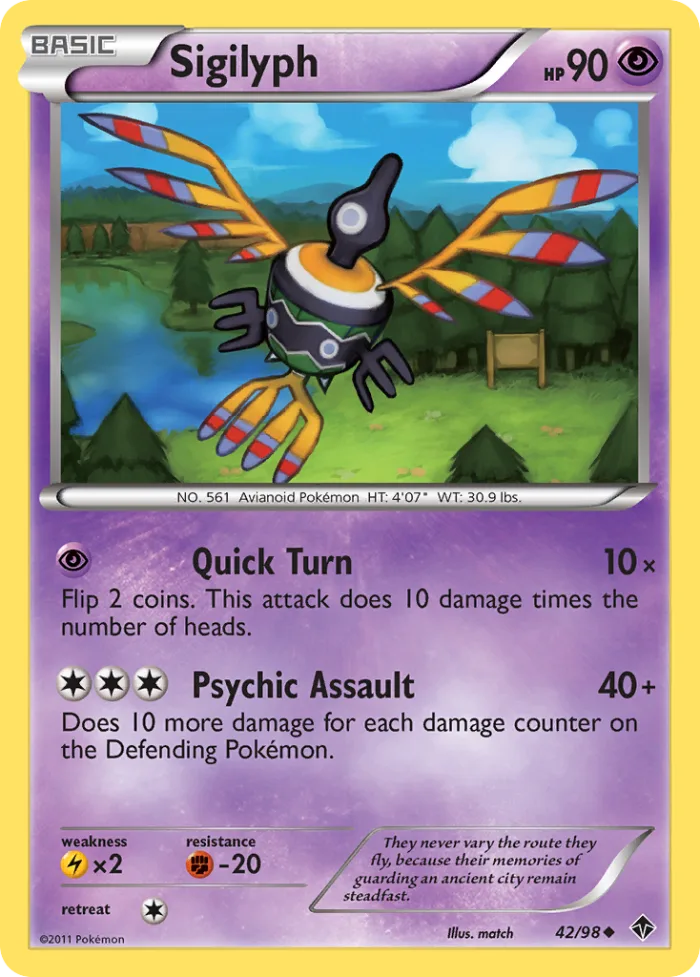 Sigilyph #42 Emerging Powers Pokemon card