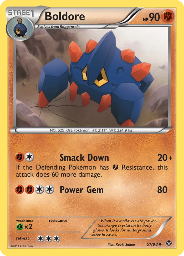 Boldore #51 Emerging Powers Pokemon card