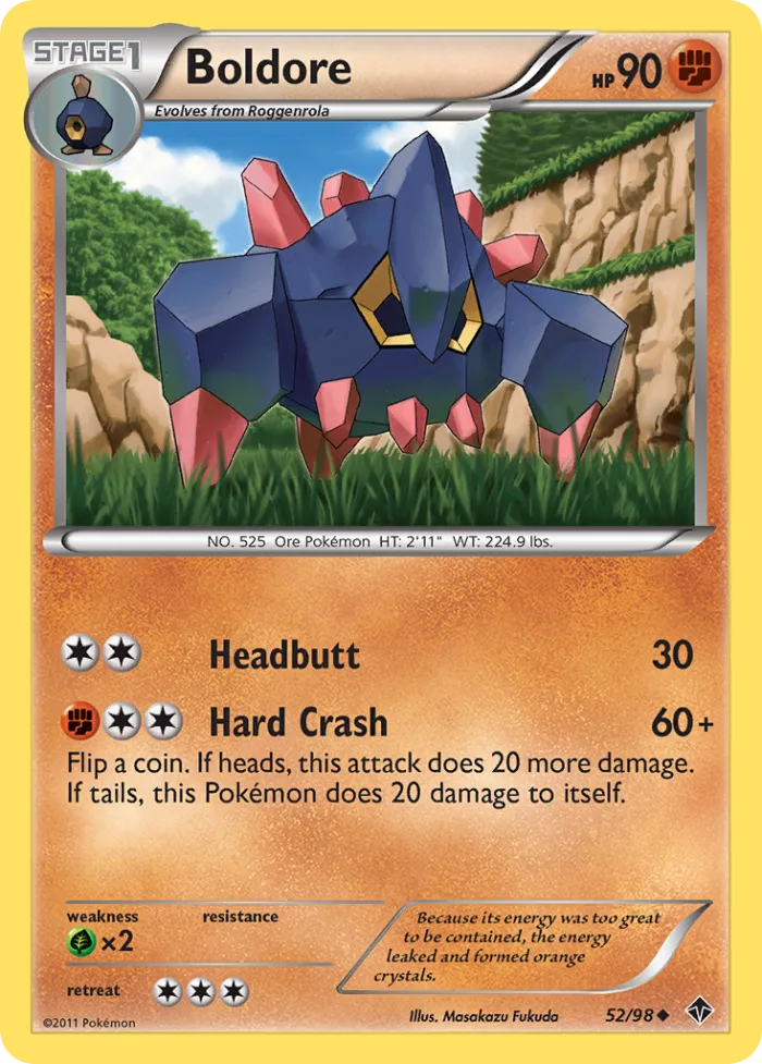 Boldore #52 Emerging Powers Pokemon card