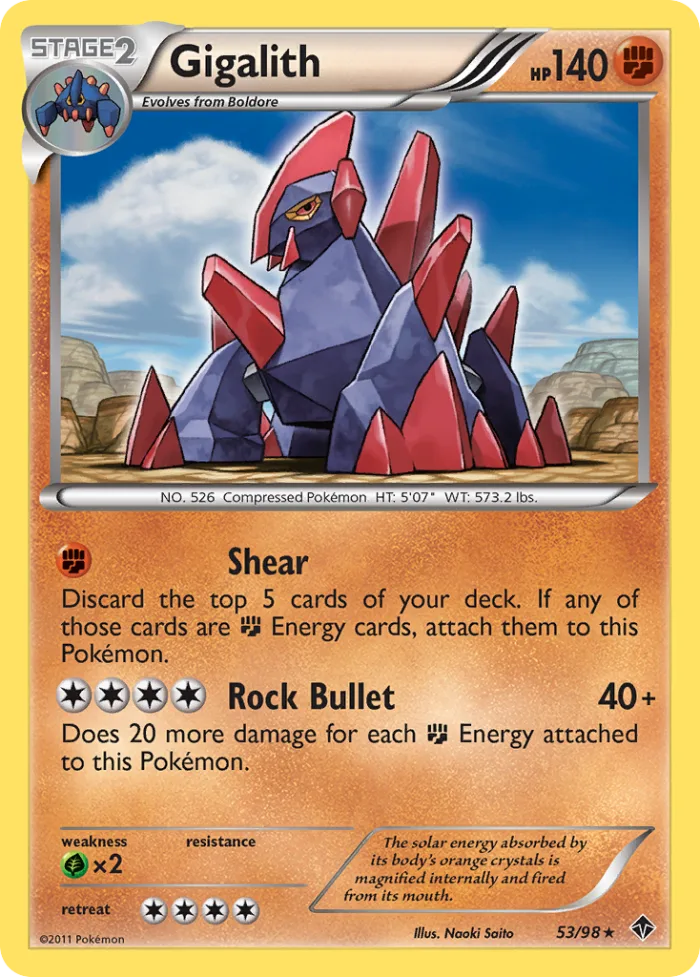 Gigalith #53 Emerging Powers Pokemon card
