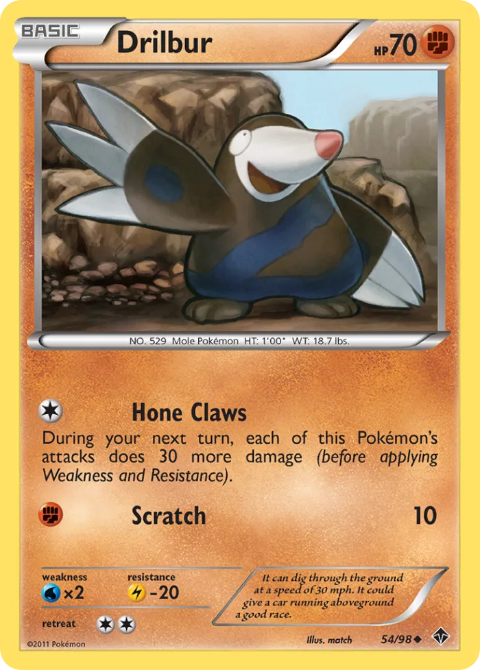 Drilbur #54 Emerging Powers Pokemon card