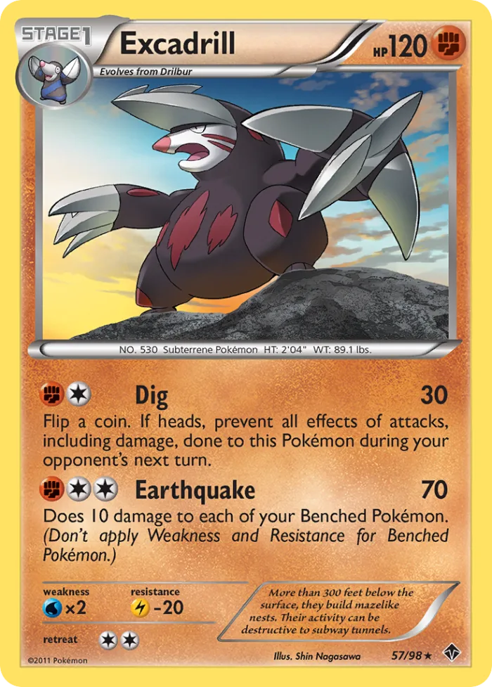 Excadrill #57 Emerging Powers Pokemon card