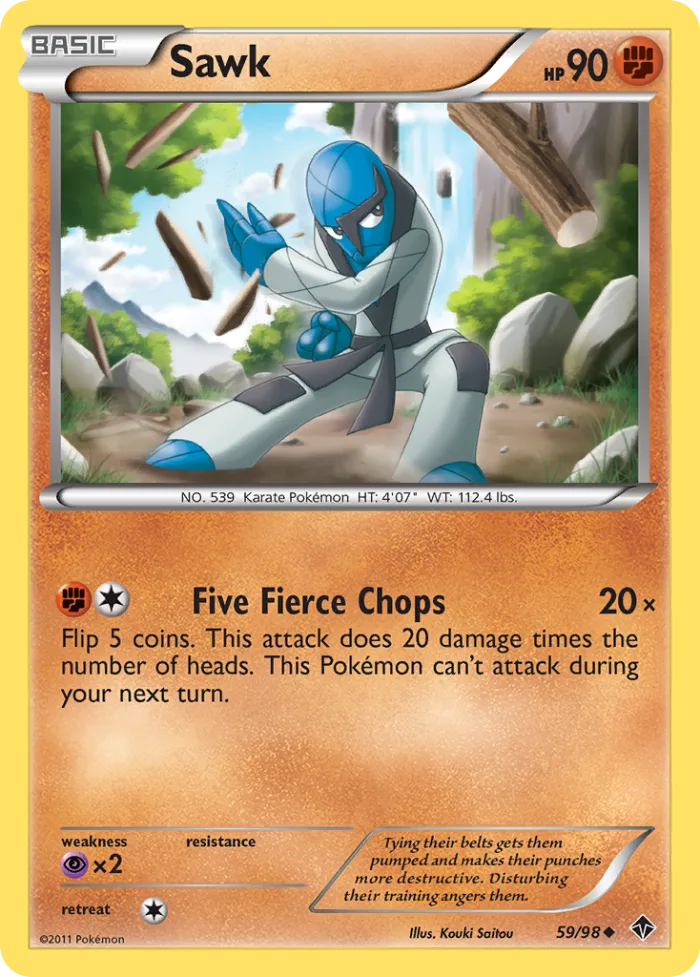 Sawk #59 Emerging Powers Pokemon card