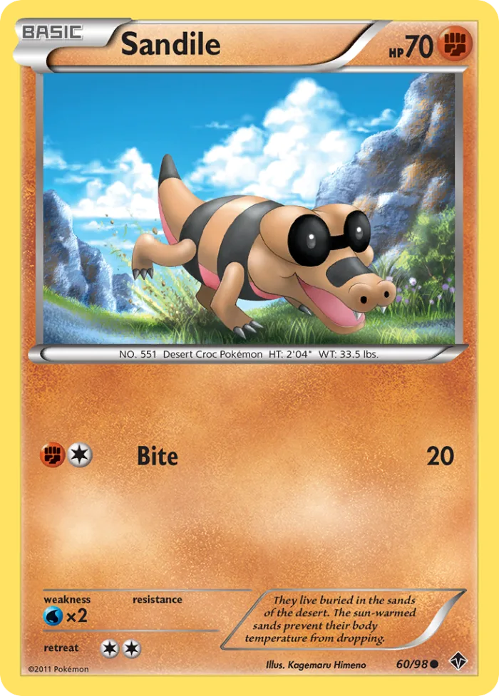 Sandile #60 Emerging Powers Pokemon card