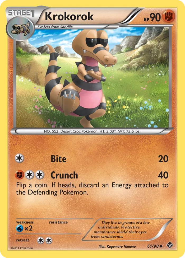 Krokorok #61 Emerging Powers Pokemon card