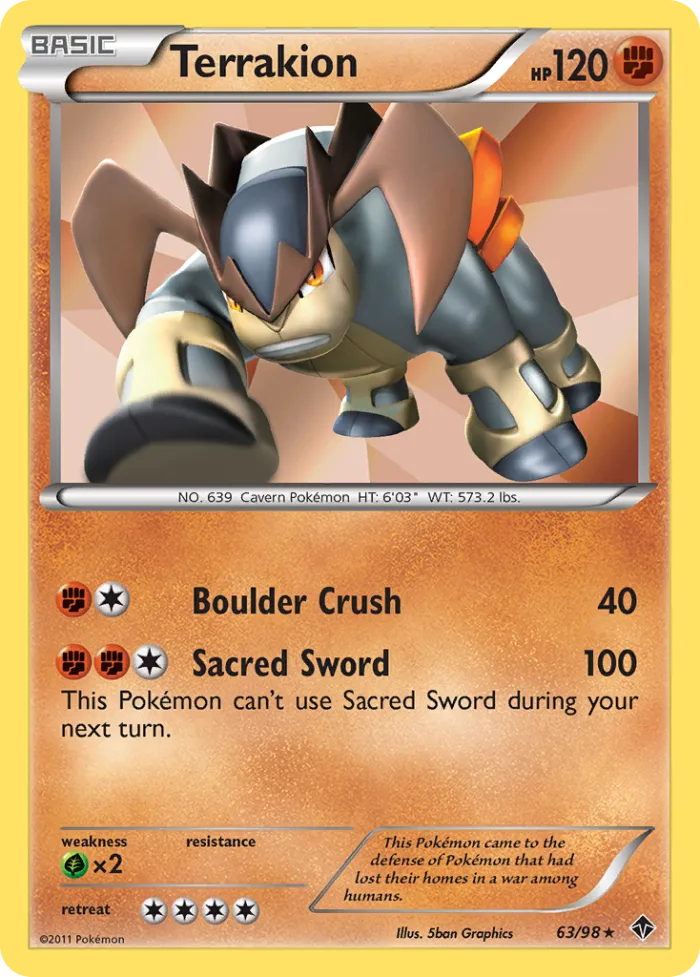 Terrakion #63 Emerging Powers Pokemon card