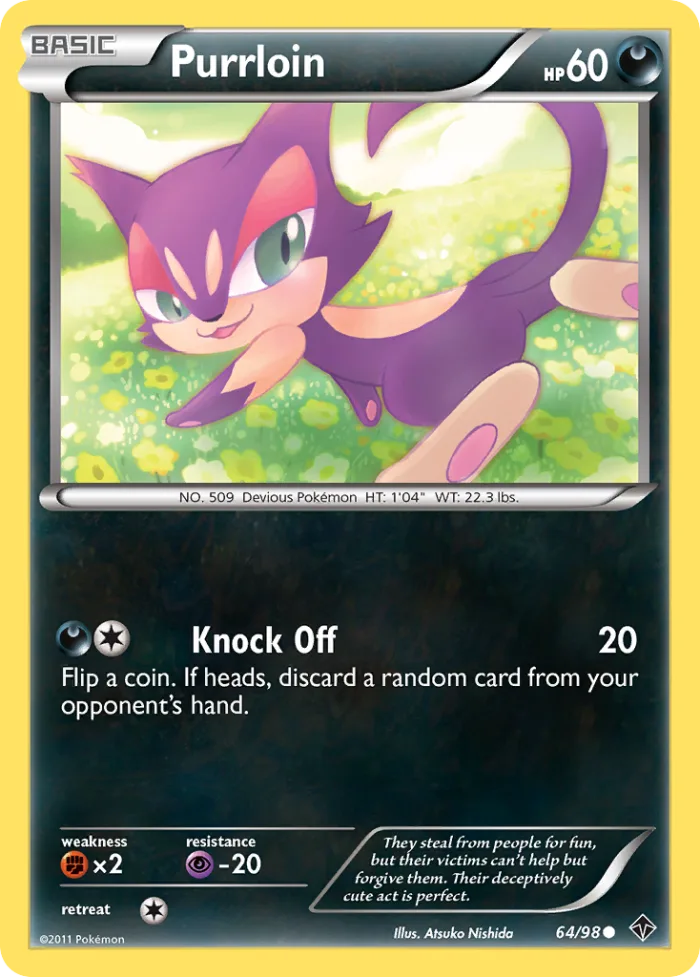 Purrloin #64 Emerging Powers Pokemon card