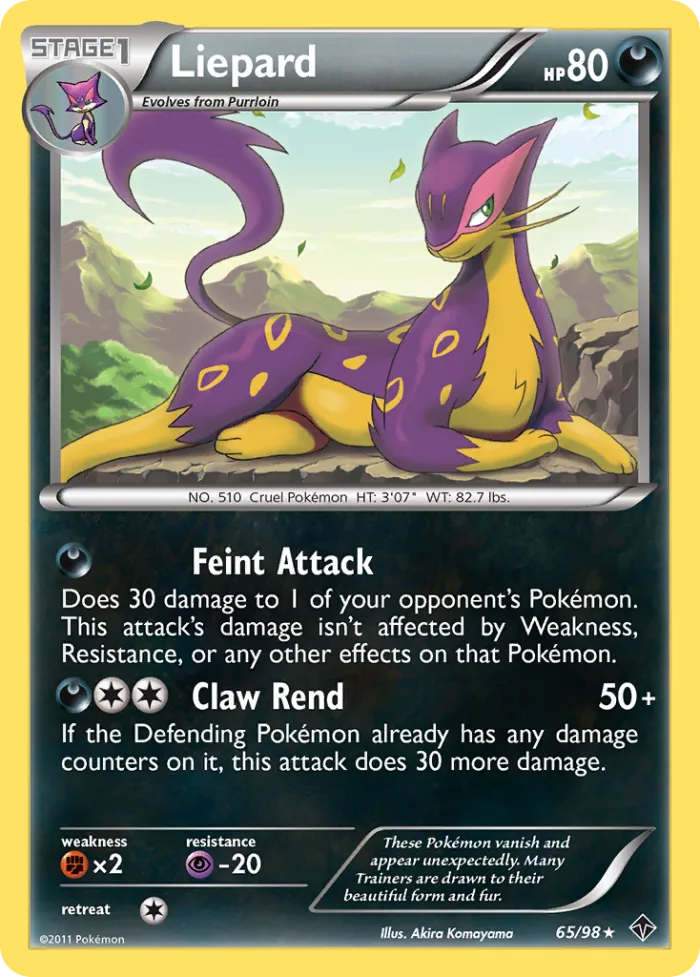 Liepard #65 Emerging Powers Pokemon card
