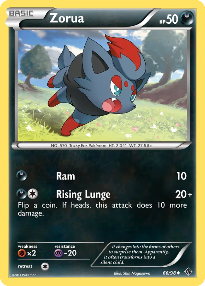 Zorua #66 Emerging Powers Pokemon card
