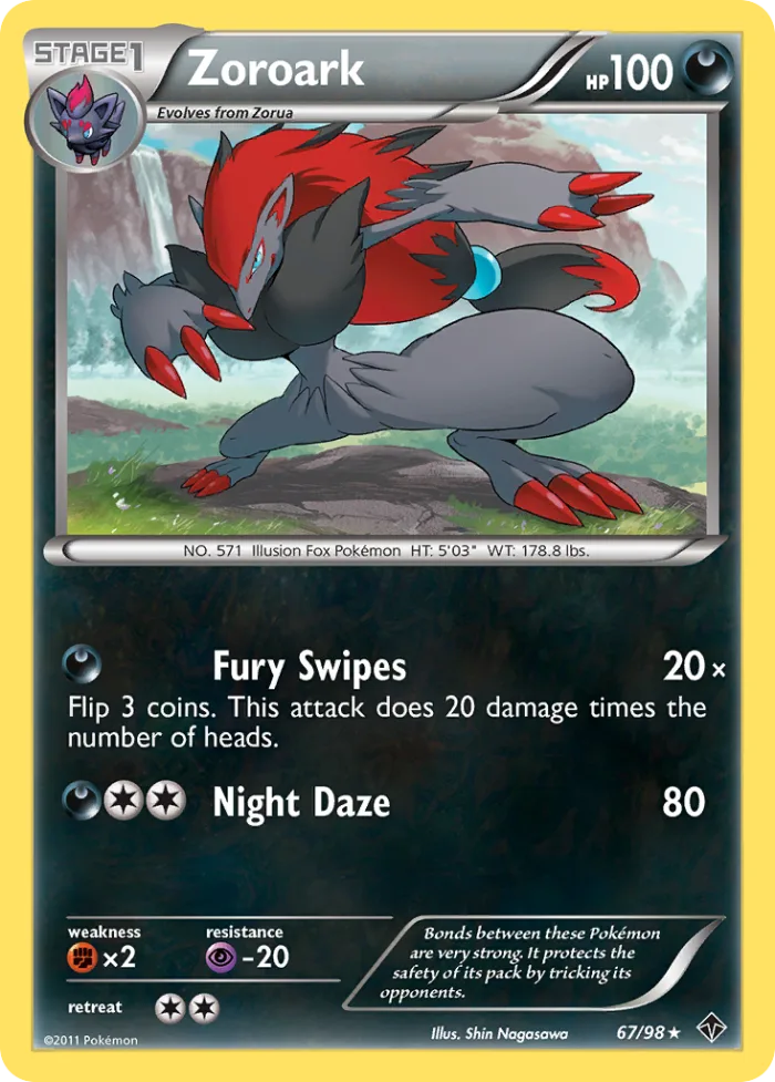 Zoroark #67 Emerging Powers Pokemon card