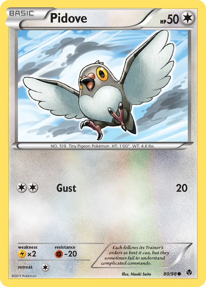 Pidove #80 Emerging Powers Pokemon card