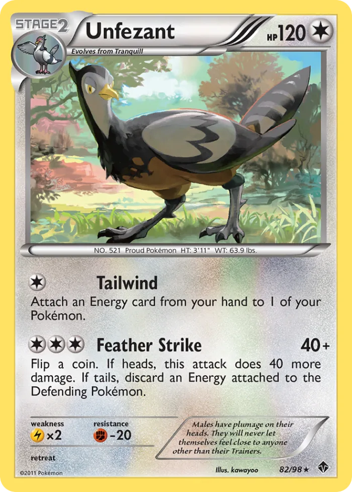 Unfezant #82 Emerging Powers Pokemon card