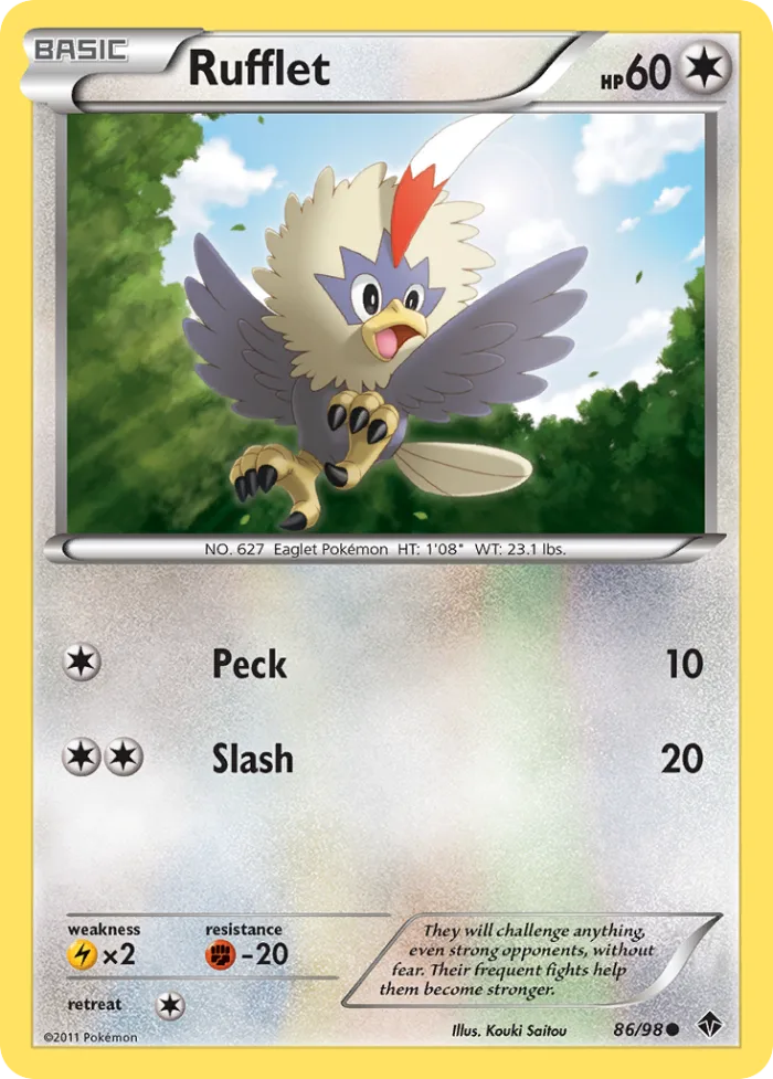 Rufflet #86 Emerging Powers Pokemon card