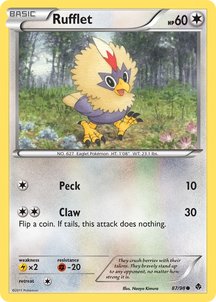 Rufflet #87 Emerging Powers Pokemon card