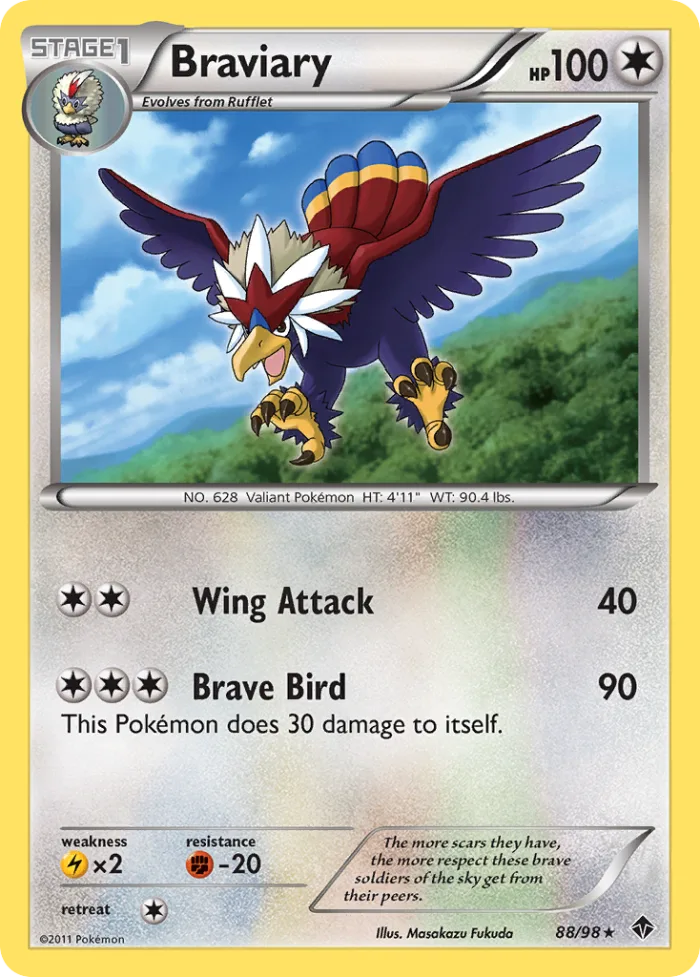 Braviary #88 Emerging Powers Pokemon card