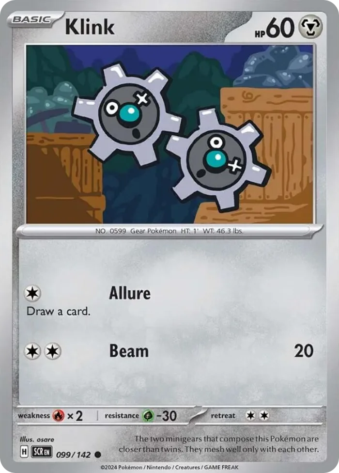 Klink #99 Stellar Crown Pokemon card