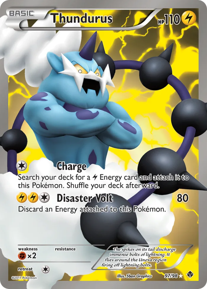 Thundurus #97 Emerging Powers Pokemon card