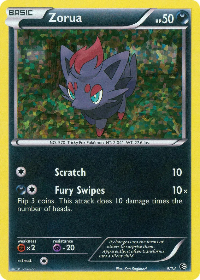 Zorua #9 McDonald's Collection 2011 Pokemon card