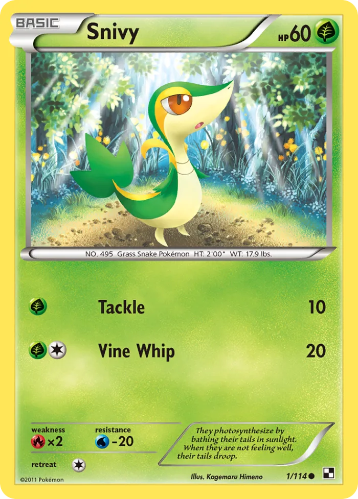 Snivy #1 Black & White Pokemon card