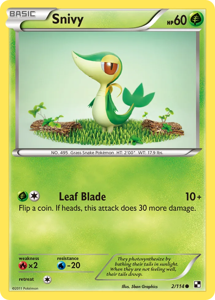 Snivy #2 Black & White Pokemon card