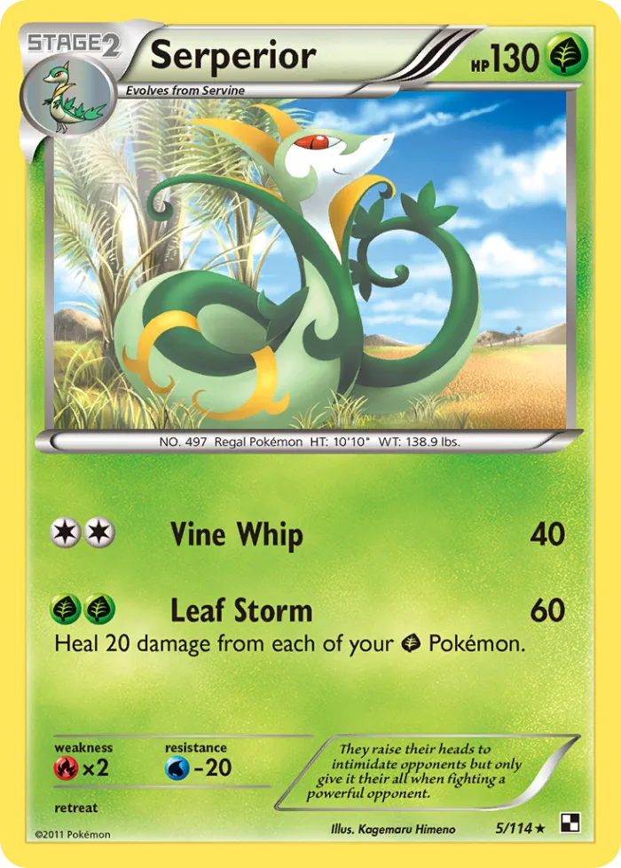 Serperior #5 Black & White Pokemon card