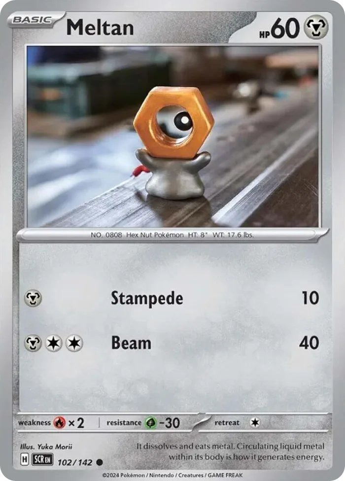 Meltan #102 Stellar Crown Pokemon card