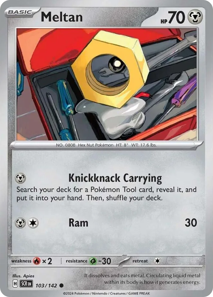 Meltan #103 Stellar Crown Pokemon card