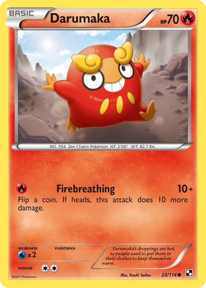 Darumaka #23 Black & White Pokemon card