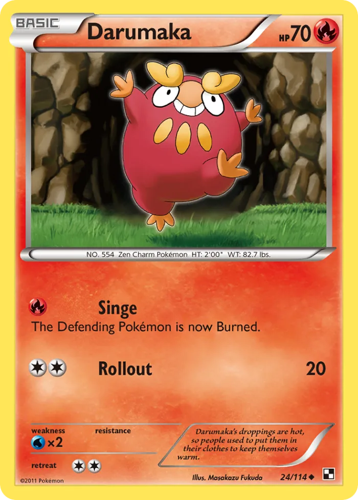 Darumaka #24 Black & White Pokemon card