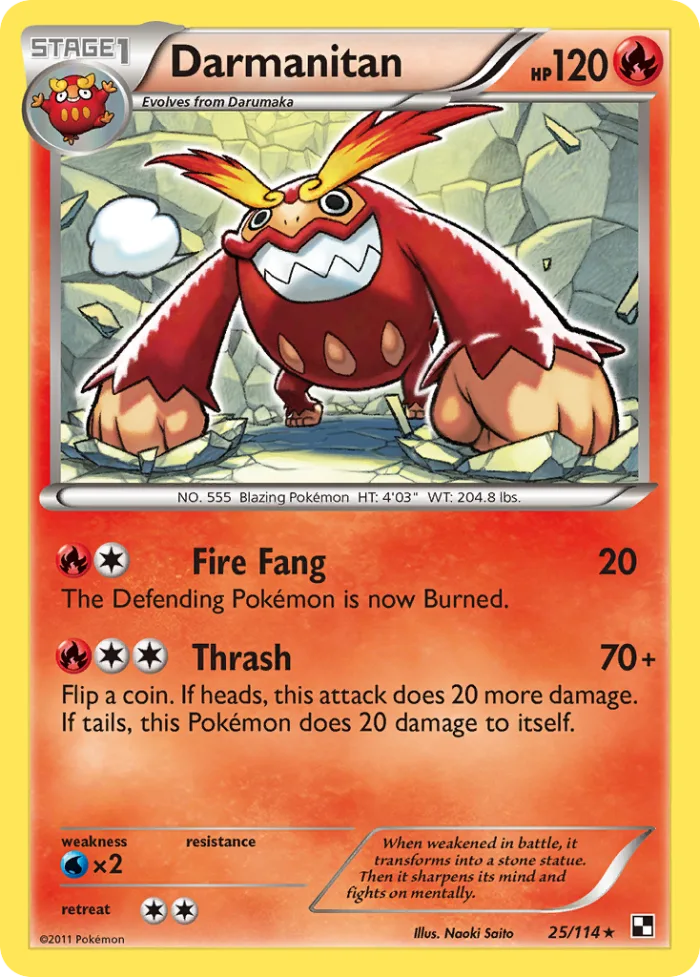 Darmanitan #25 Black & White Pokemon card