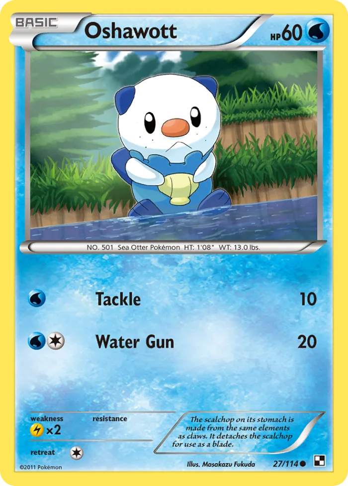 Oshawott #27 Black & White Pokemon card