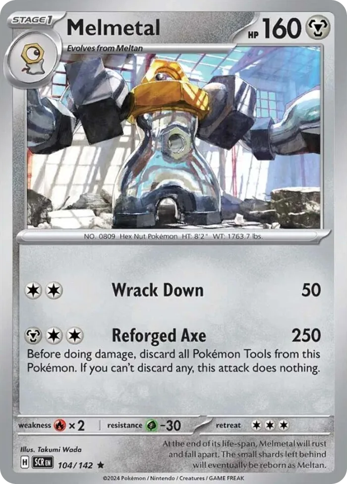 Melmetal #104 Stellar Crown Pokemon card