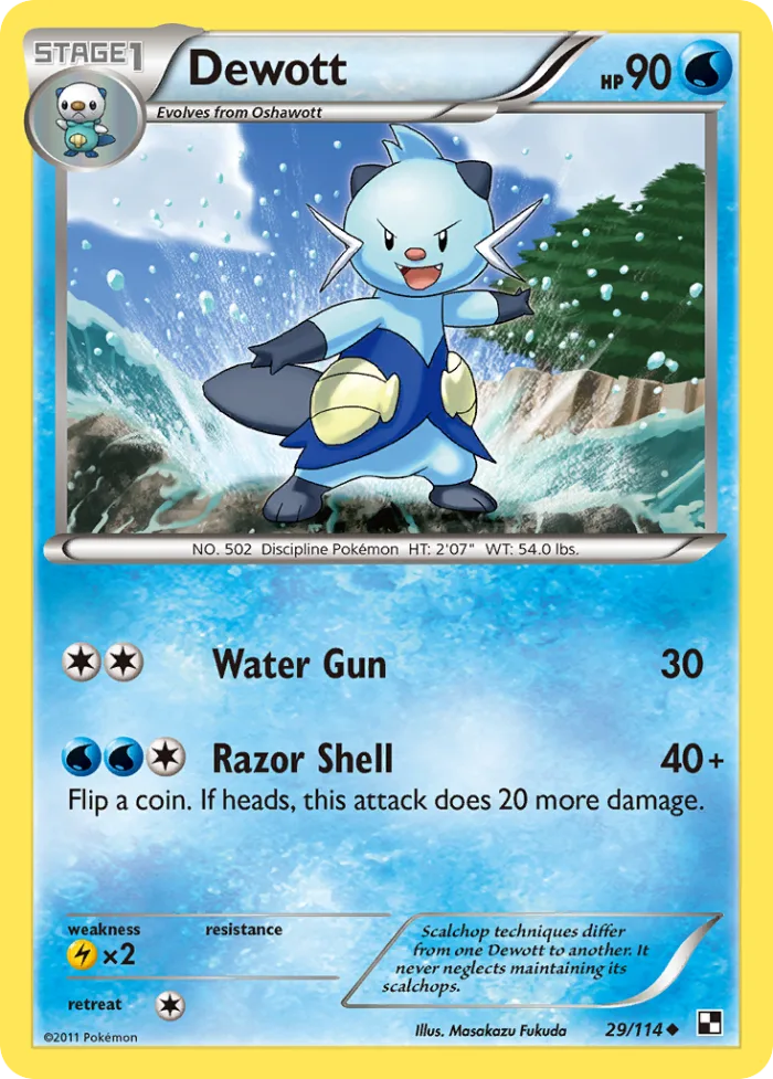 Dewott #29 Black & White Pokemon card