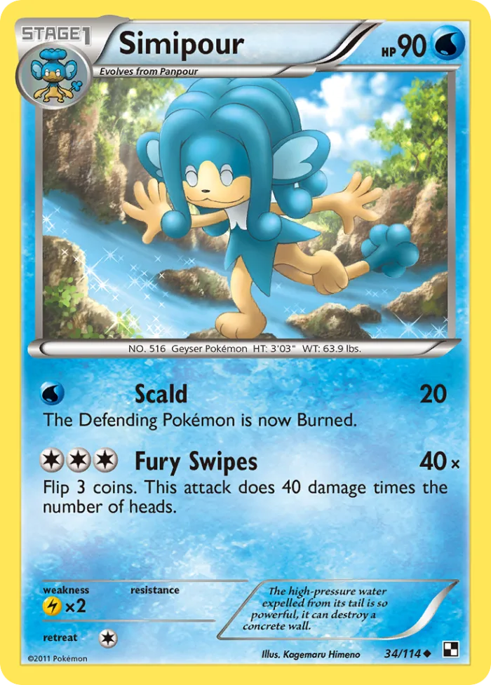 Simipour #34 Black & White Pokemon card
