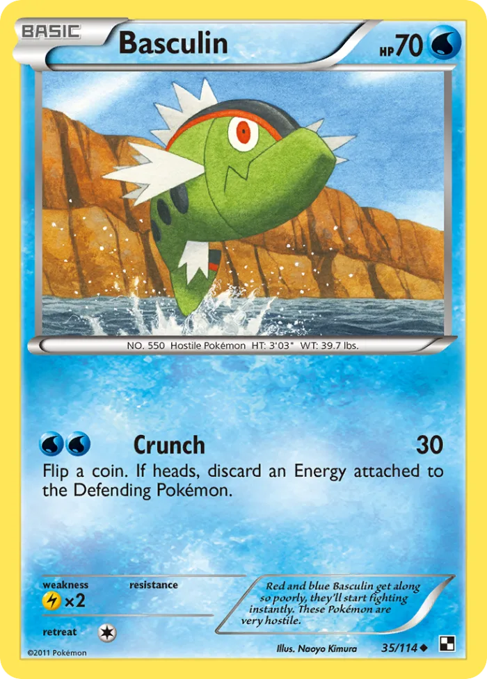 Basculin #35 Black & White Pokemon card