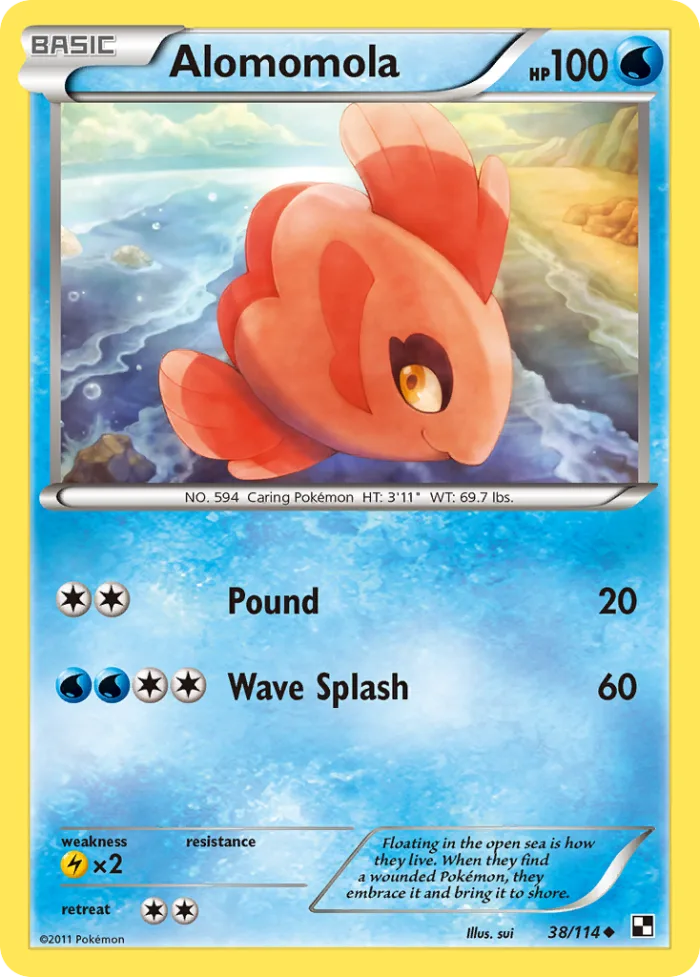 Alomomola #38 Black & White Pokemon card