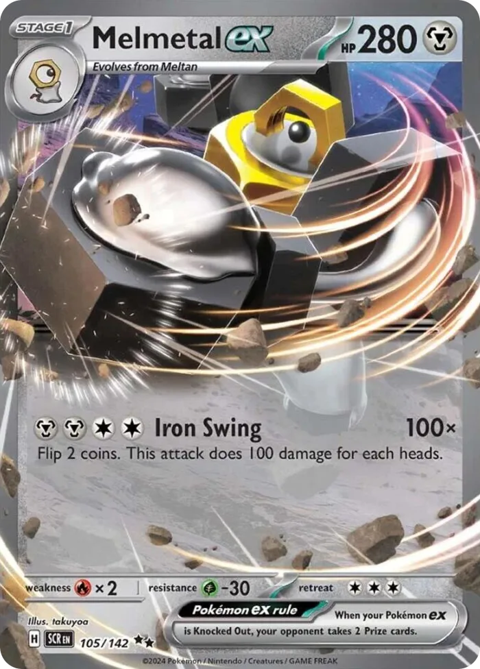 Melmetal ex #105 Stellar Crown Pokemon card