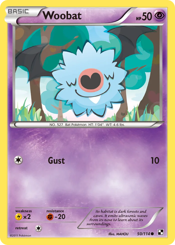 Woobat #50 Black & White Pokemon card
