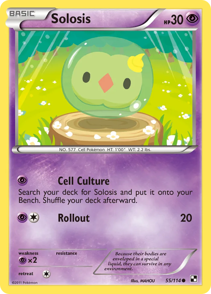 Solosis #55 Black & White Pokemon card