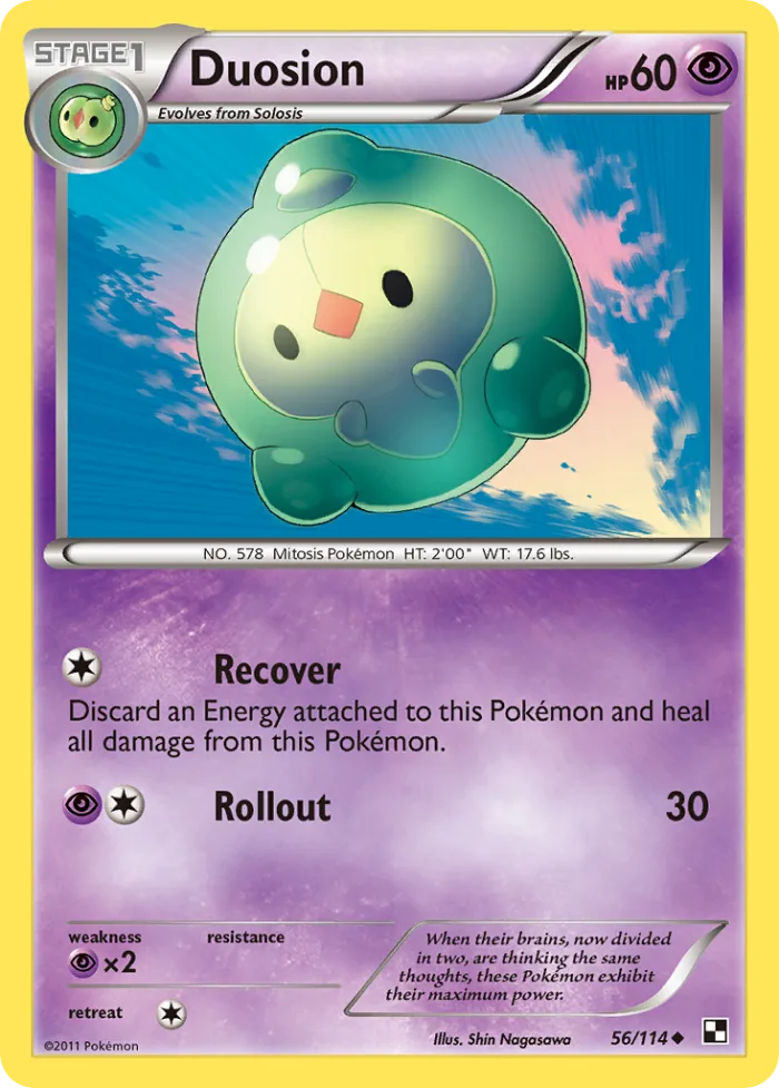 Duosion #56 Black & White Pokemon card