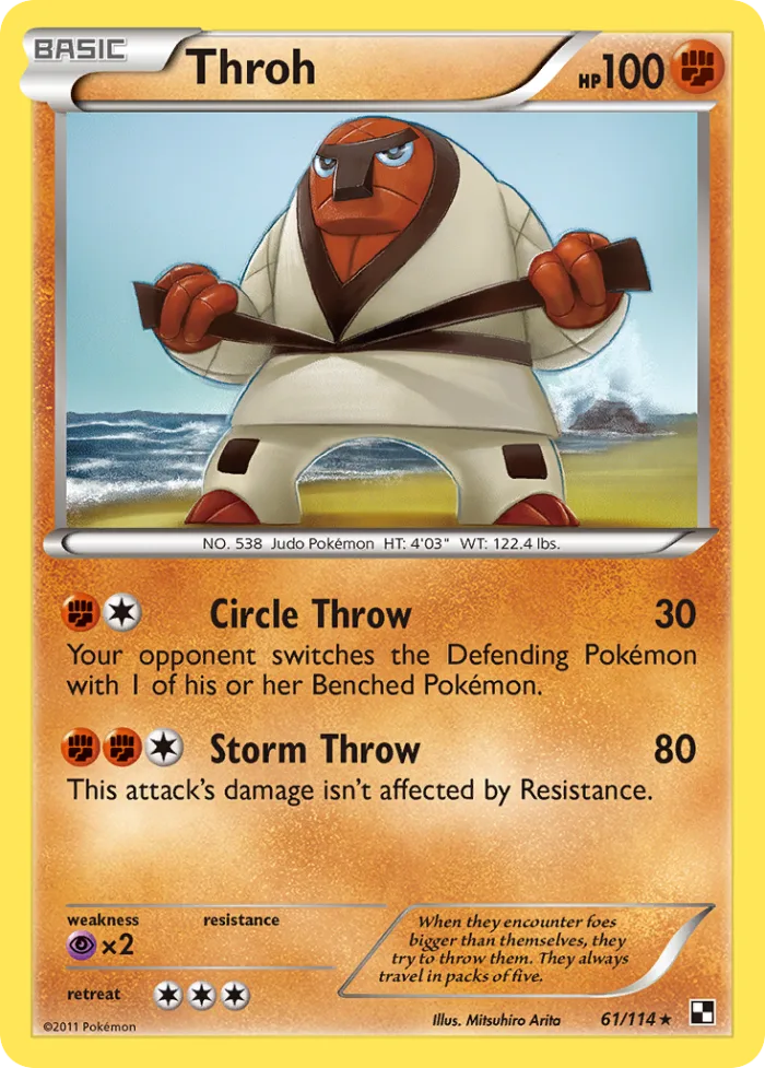 Throh #61 Black & White Pokemon card