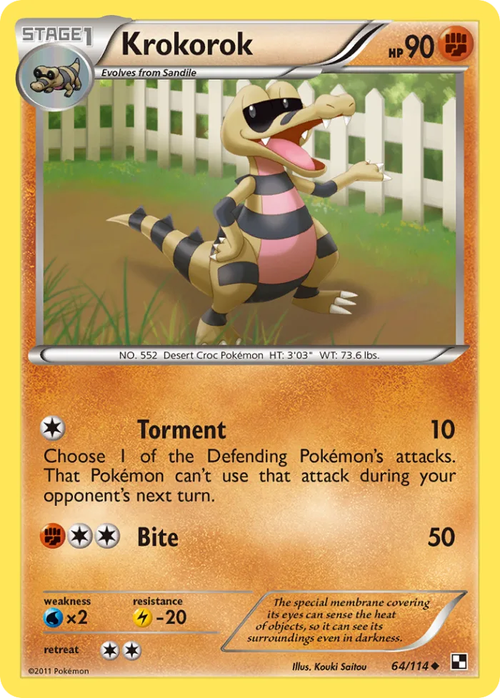 Krokorok #64 Black & White Pokemon card