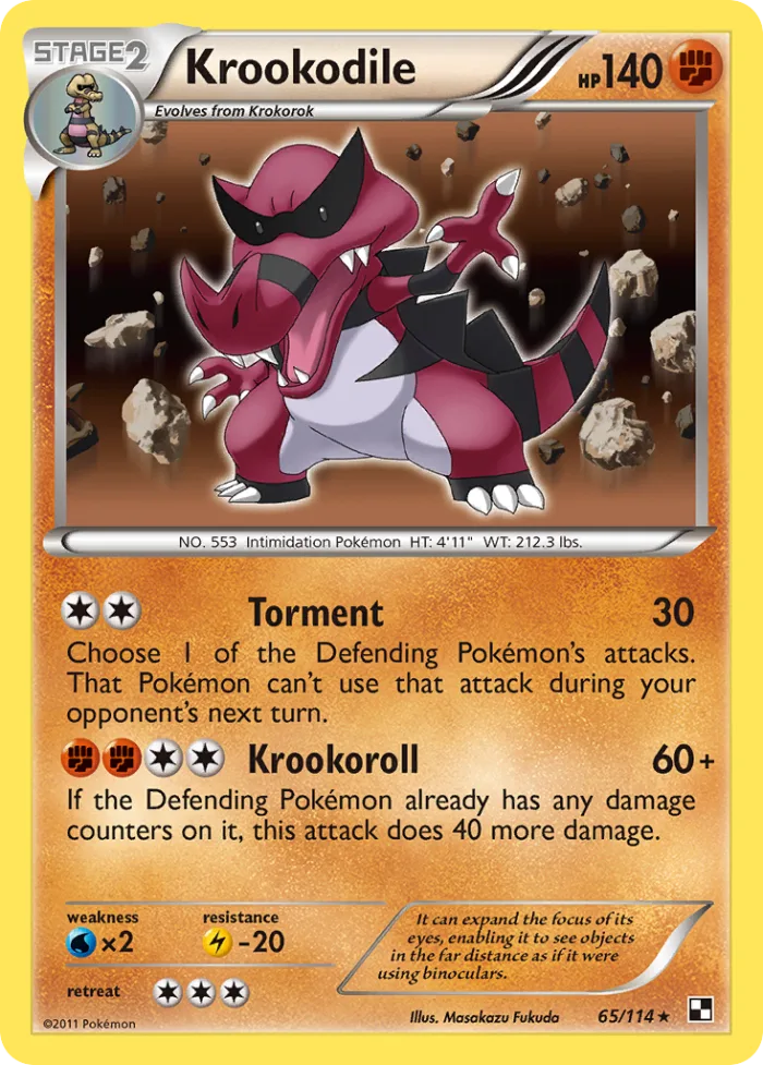 Krookodile #65 Black & White Pokemon card